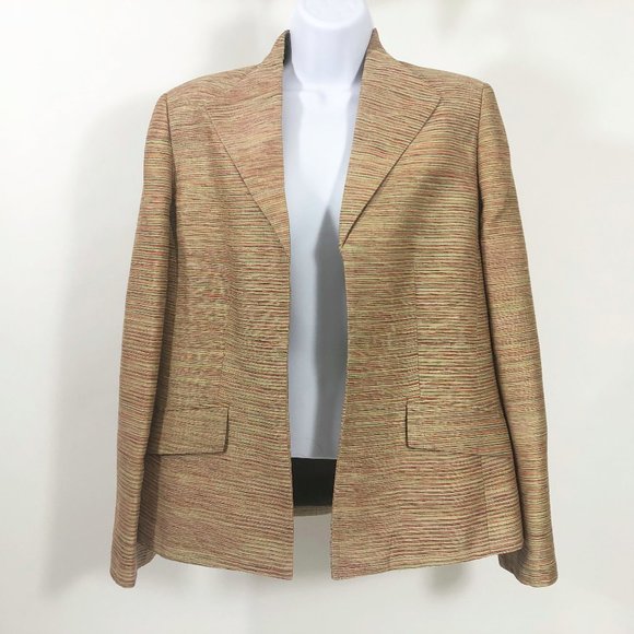 Kaspar 3 Piece Pant Suit Jacket Vest Pants Multi Color Shell Brown Pants Wm's 10 - Picture 4 of 13